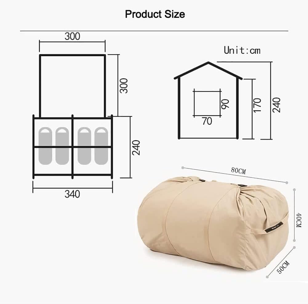 خيمة كبيرة قابلة للنفخ للتخييم تتسع لـ4-6 اشخاص من قماش اكسفورد، خيمة هوائية كبيرة مقاومة للماء والرياح في 4 مواسم للعائلة والاماكن الخارجية والتخييم والمشي لمسافات طويلة