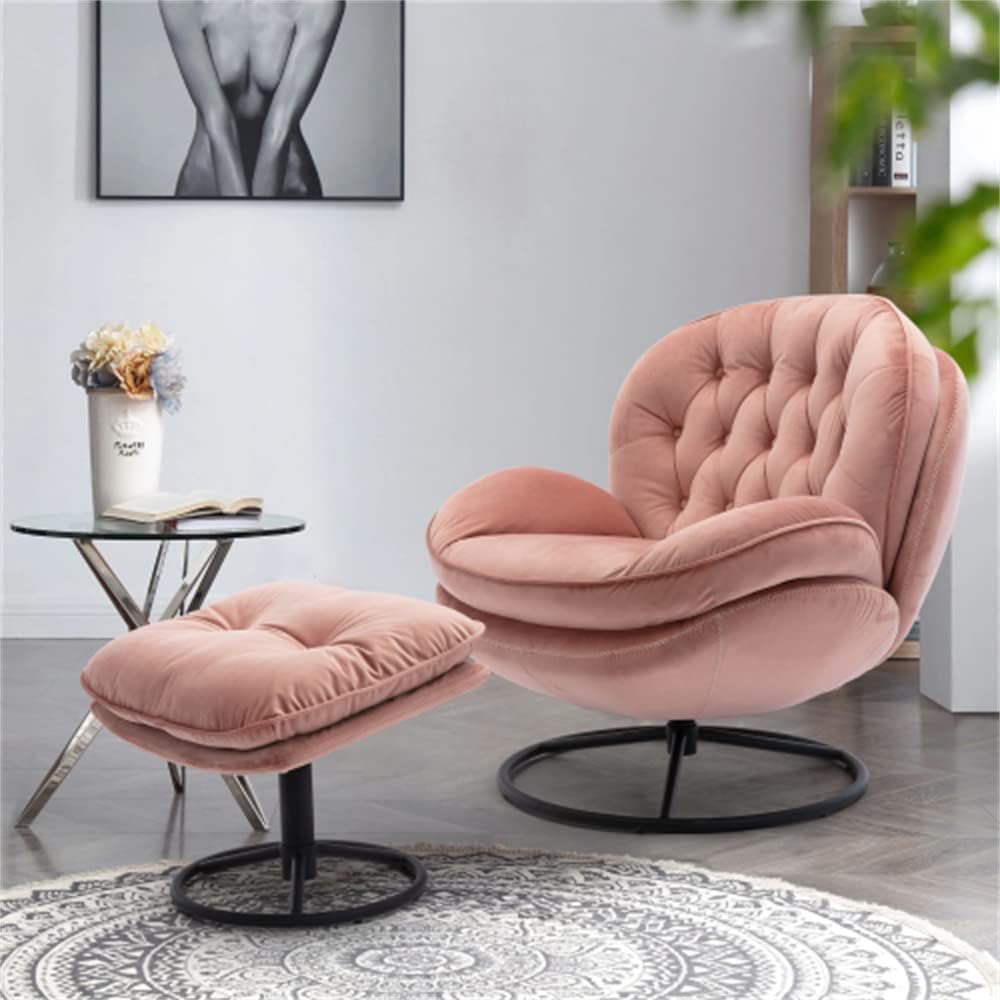 Swivel Accent Chair with Ottoman Set