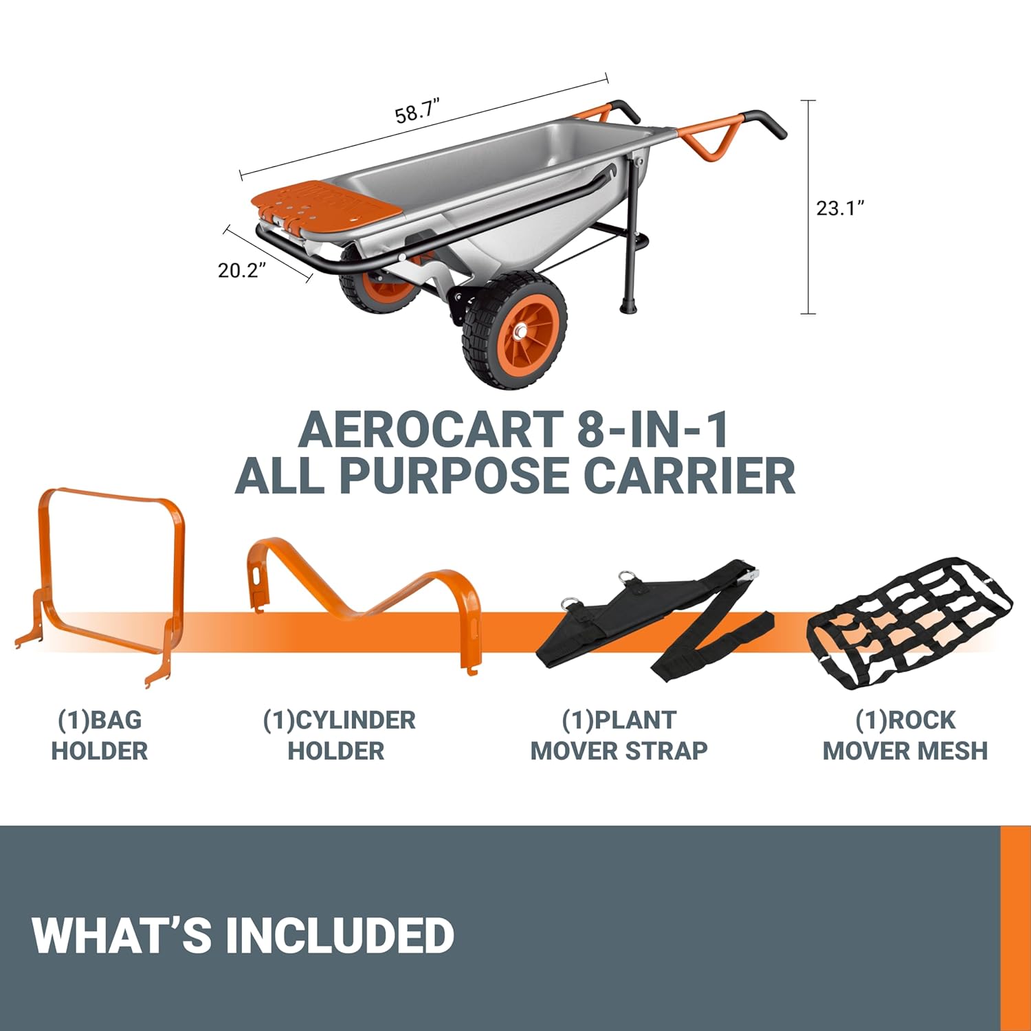 8-in-1 All-Purpose Wheel Barrow