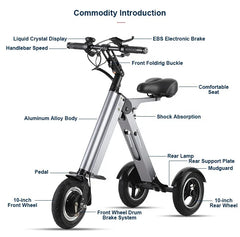 BMSLY FOLDING 3 WHEEL E-SCOOTER